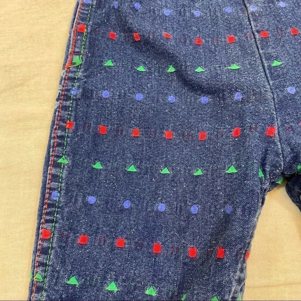 Vintage embroidered Osh Kosh Denim Bib Overalls Size 6/9 Months Union Made in US